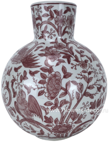 Ваза Шинуазри Кардинал (керамика), D20xH24 см - фото 1