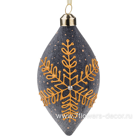 Елочная игрушка Олива (стекло), 6,5xH13 см - фото 1