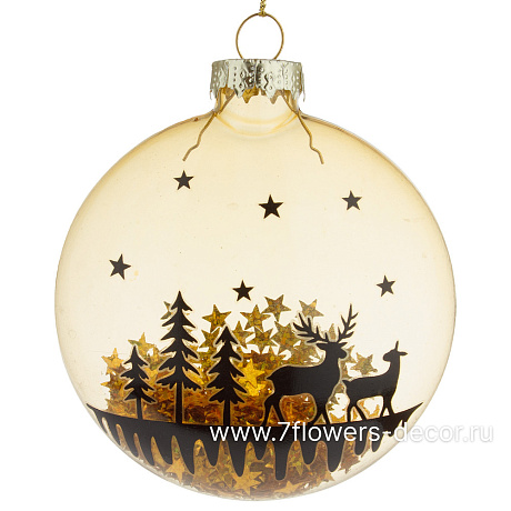 Елочная игрушка Диск (стекло), D10 см - фото 1
