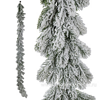 Гирлянда искусственная еловая заснеженная (пластик), 168 см - фото 1