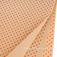 Бумага крафт бурый "Новогодняя - Горох", 70x50 см, 80 г/м2, набор (20 шт) - фото 1