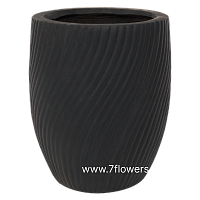 Кашпо Nobilis Marco "Lines Round" (GRC), D28xH33 см - фото 1