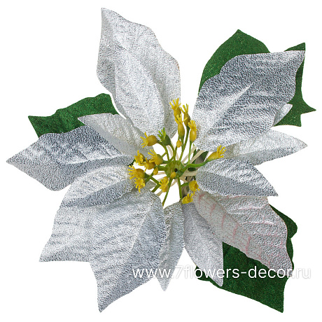 Цветок искусственный Пуансеттия (ткань), D21 см - фото 1