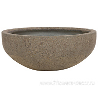 Кашпо Nobilis Marco "Plain grey stone Round" (файкостоун), D44xH18,5 см - фото 1