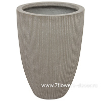 Кашпо Nobilis Marco "Vertical stripes rough cement Vase" (файкостоун), D30хH41 см - фото 1