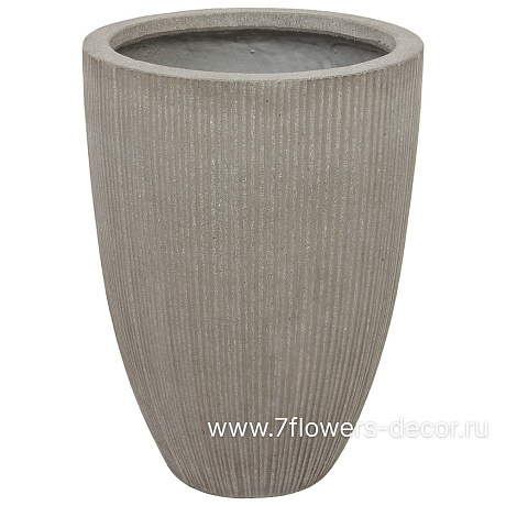 Кашпо Nobilis Marco Vertical stripes rough cement Vase (файкостоун), D30хH41 см - фото 1