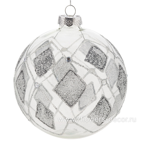 Елочная игрушка Шар (стекло), D10 см - фото 1