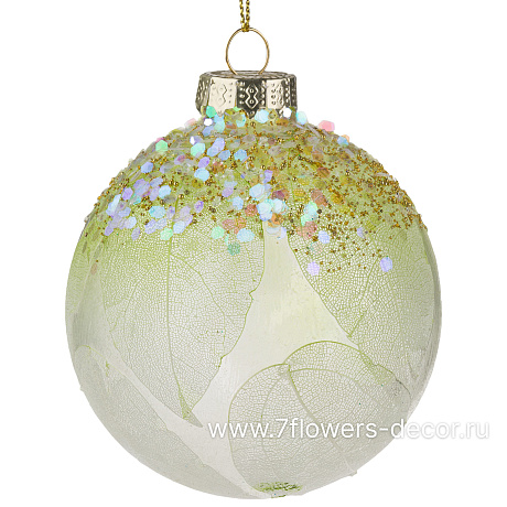 Елочная игрушка Шар (стекло), D8 см - фото 1