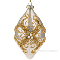 Елочная игрушка "Олива" (стекло), D8xH14 см - фото 1