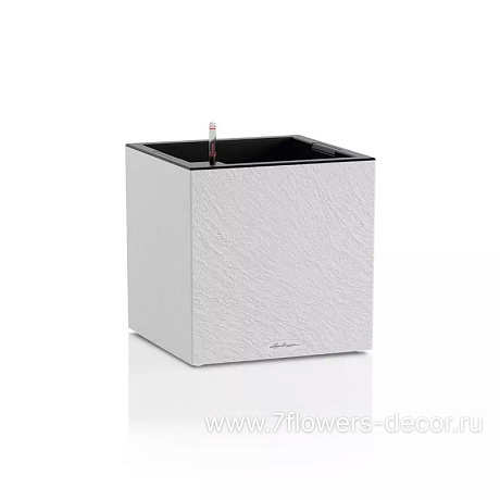 Кашпо Lechuza Canto Stone 40 Complete Low light grey (пластик), 40x40xH40 см - фото 1
