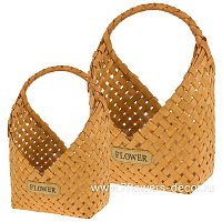 Корзина плетеная (дерево), 21x10xH26/35,5 см, 16x7,5xH20/28 см, набор (2 шт)