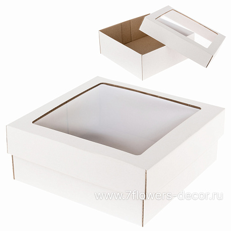 Коробка с окном (крафт), 15х15хН6 см - фото 1