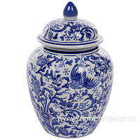 Ваза "Шинаузри Королевский синий" (керамика), D20xH29,5 см, с крышкой - фото 1