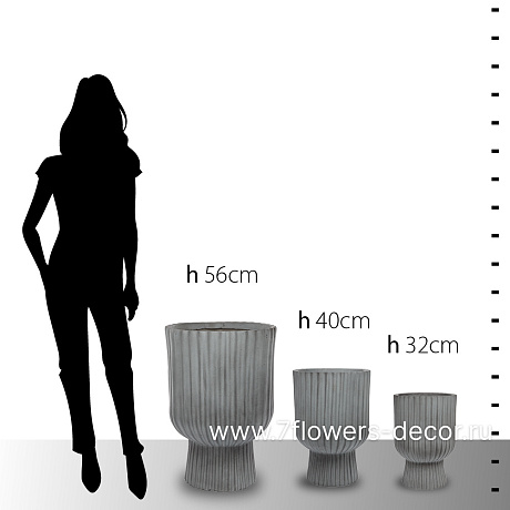 Кашпо Nobilis Marco Ribs Cup (GRC), D35xH56 см - фото 5