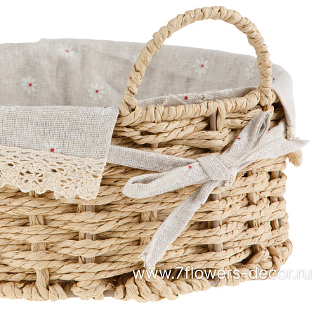 Корзина плетеная (бумага, ткань), D25,5xH10 см, D19,5xH9 см, набор (2 шт) - фото 2