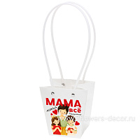 Сумка подарочная "Супер Мама" (картон), 12x8xH12,5 см, набор (10 шт), с ламинацией - фото 1