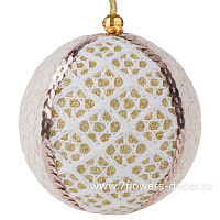 Елочная игрушка "Шар" (ткань), D8 см - фото 1