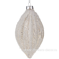 Елочная игрушка "Олива" (стекло), D8xH14 см - фото 1