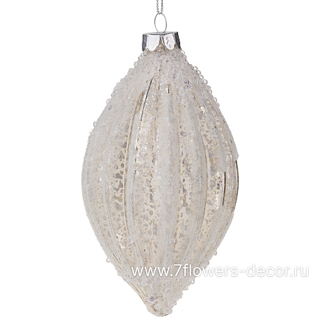 Елочная игрушка Олива (стекло), D8xH14 см - фото 1