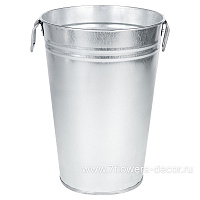 Вазон (металл), D21xH29 см, 7 л, оцинкованный, с ручками - фото 1