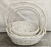 Корзина плетеная (ива), 40x35xH12 см - 30x24xH10 см, набор (3 шт)