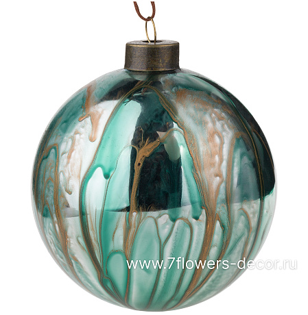 Елочная игрушка Шар (стекло), D10 см - фото 1
