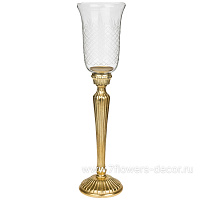 Подсвечник (металл, стекло), D14хH39 см - фото 1