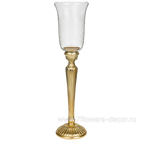 Подсвечник (металл, стекло), D14хH39 см - фото 1