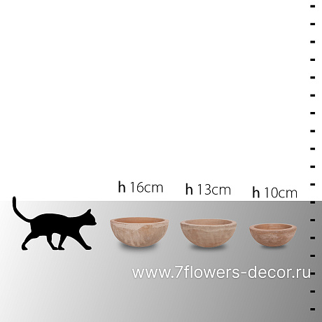 Кашпо Nobilis Marco Antique terra Round (терракота), D31xH13 см - фото 5