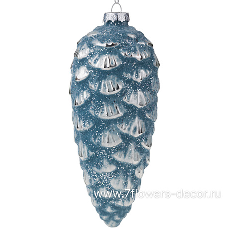 Елочная игрушка Шишка (стекло), 7xH17 см - фото 1