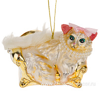 Елочная игрушка "Кошка" (стекло), 12x7xH8 см - фото 1