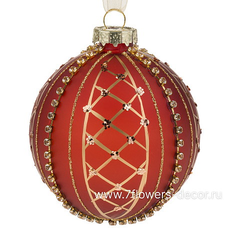 Елочная игрушка Шар (стекло), D8 см - фото 1