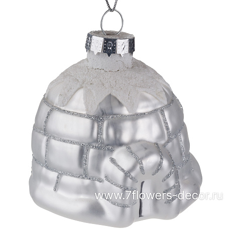 Елочная игрушка Иглу (стекло), D7xH7 см - фото 1