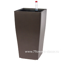 Кашпо PLANTA VITA "Conic Matt espresso" с автополивом (пластик), 14х14хH26 см - фото 1