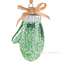 Елочная игрушка "Варежка" (стекло), 6,5xH10,5 см - фото 1