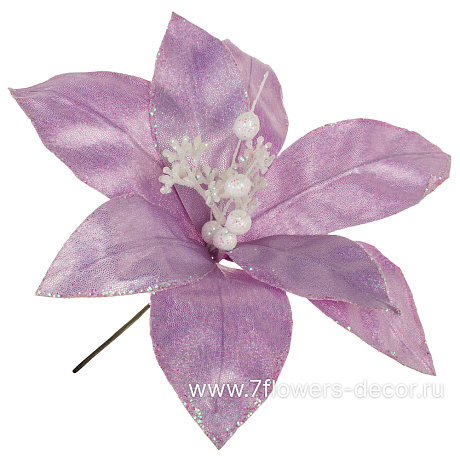 Цветок искусственный Пуансеттия (ткань), D35 см - фото 1