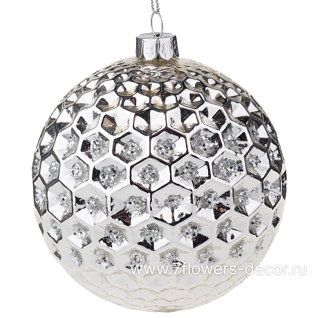 Елочная игрушка Шар (стекло), D10 см - фото 1