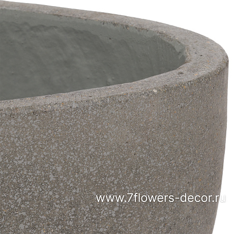 Кашпо Nobilis Marco Plain Rough-cement Oval (файкостоун), 64x19xH15,5 см - фото 2