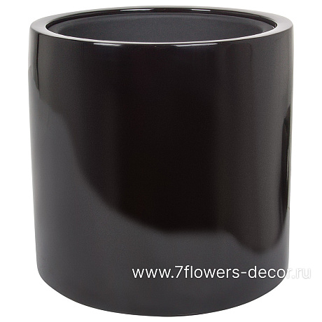 Кашпо полистоун Nobilis Marco Pmlac-black Cylinder, D31хH31 см с тех.горшком - фото 1