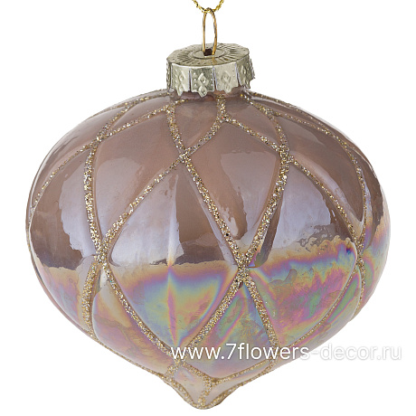 Елочная игрушка Луковка (стекло), D8 см - фото 1