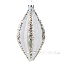 Елочная игрушка "Олива" (стекло), D8xH14 см - фото 1