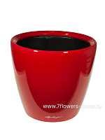 Кашпо Lechuza "Classico LS Complete scarlet red high gloss" (пластик), D50xH47 см - фото 1