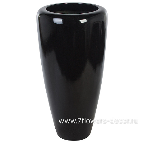 Кашпо полистоун Nobilis Marco Classic black Vase, D45xH90 см - фото 1