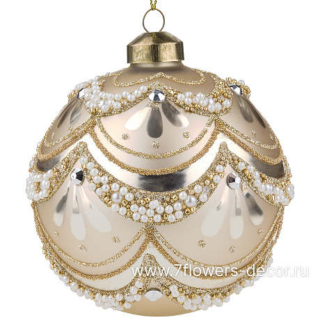 Елочная игрушка Шар (стекло), D10 см - фото 1