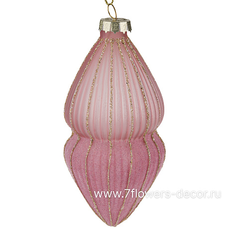 Елочная игрушка Олива (стекло), D6xH13 см - фото 1