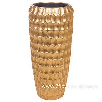 Кашпо Nobilis Marco "Pa-gold Cells Vase" (полистоун), D34хH75 см, с тех.горшком - фото 1