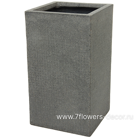 Кашпо Nobilis Marco Plain grey stone Column (файкостоун), 25x25xH45 см - фото 1