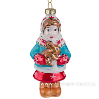Елочная игрушка "Девочка" (стекло), 4,5x6xH13 см - фото 1