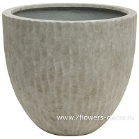 Кашпо Nobilis Marco "Waves Ash-grey Round" (файкостоун), D50xH44,5 см - фото 1