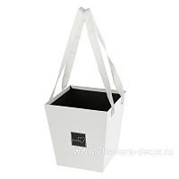 Коробка-кашпо "Трапеция/Принт", 17x17xH18 см, с ручкой - фото 1